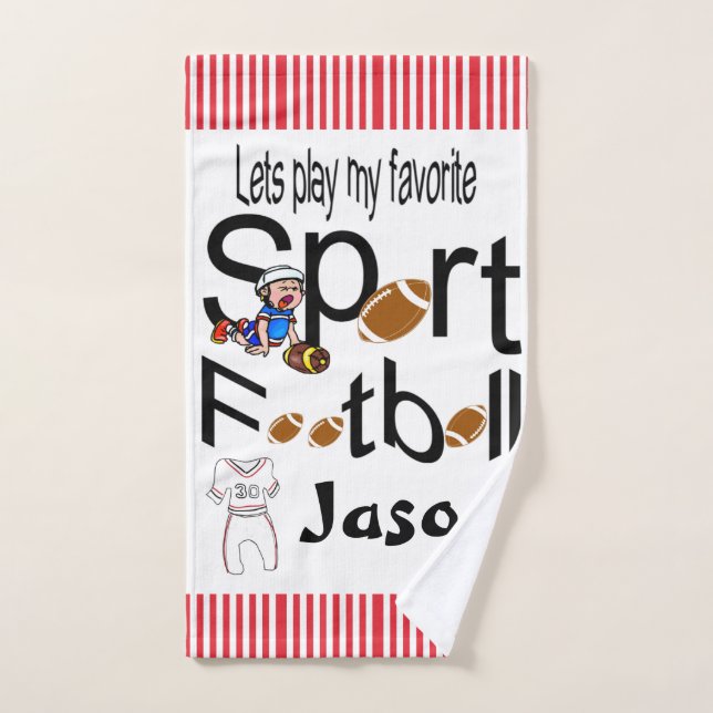 Favorite Sport Bathroom Towel Sets Football (Hand Towel)