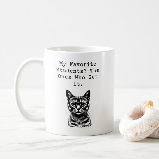 Favorite Students Math Teacher Appreciation Design Coffee Mug (With Donut)