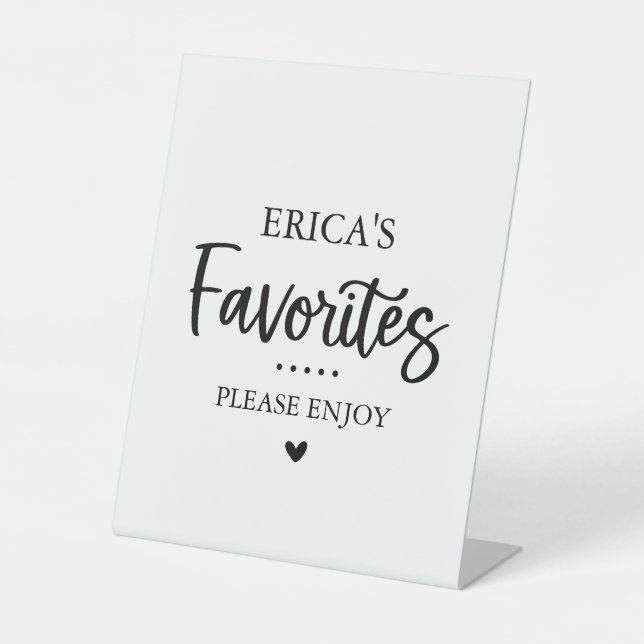 Favorite Sweets and Treats Favor Table Sign (Front)