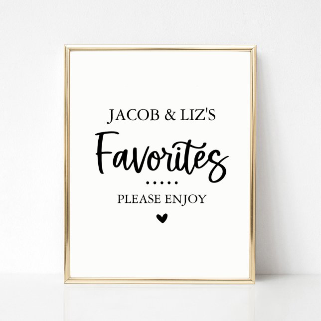 Favorite Sweets and Treats Favor Table Sign (Creator Uploaded)