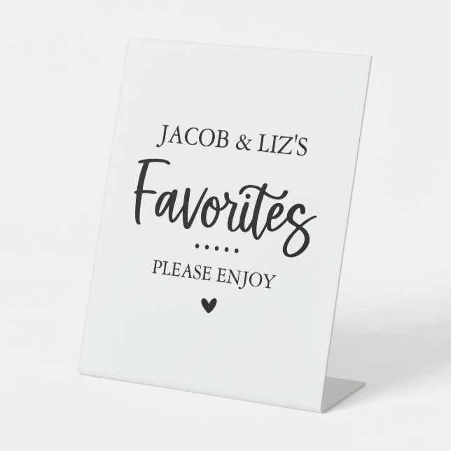 Favorite Sweets and Treats Favor Table Sign (Front)
