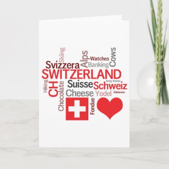 Favorite Swiss Things - I Love Switzerland Card by AntiqueImages at Zazzle