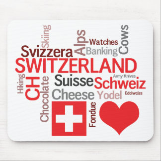 Favorite Swiss Things - I Love Switzerland Mouse Pad