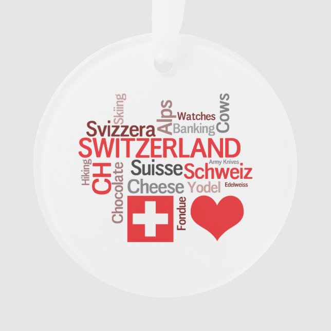 Favorite Swiss Things - I Love Switzerland Ornament (Front)