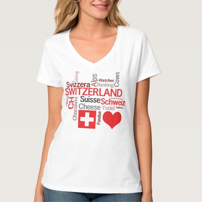 Favorite Swiss Things - I Love Switzerland T-Shirt (Front)