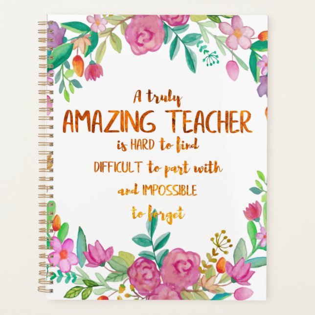 Favorite Teacher Appreciation Gift for teacher Planner (Front)