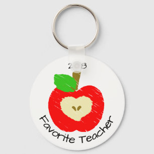 Favorite Teacher Button Keychain