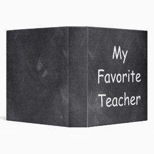 Favorite Teacher Chalkboard Design Gift Idea 3 Ring Binder