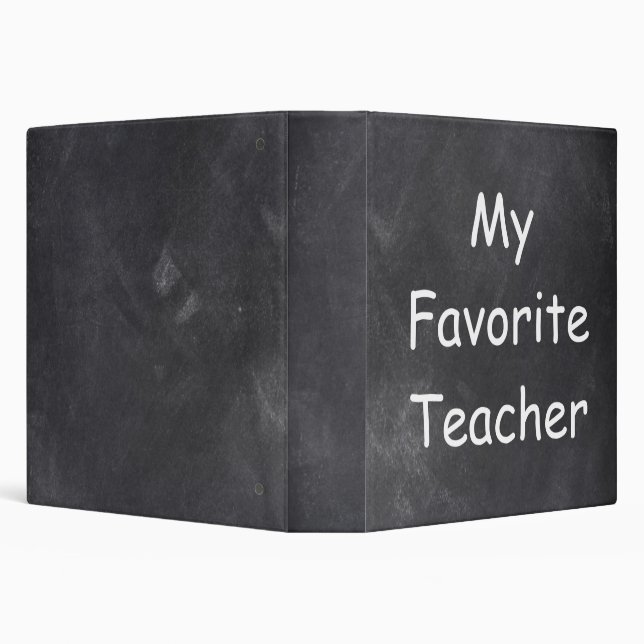 Favorite Teacher Chalkboard Design Gift Idea 3 Ring Binder (Background)