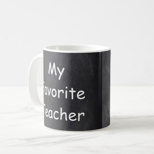 Favorite Teacher Chalkboard Design Gift Idea Coffee Mug (Front Left)