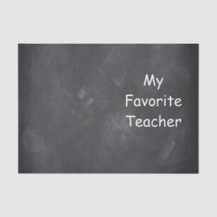 Favorite Teacher Chalkboard Design Gift Idea Tissue Paper