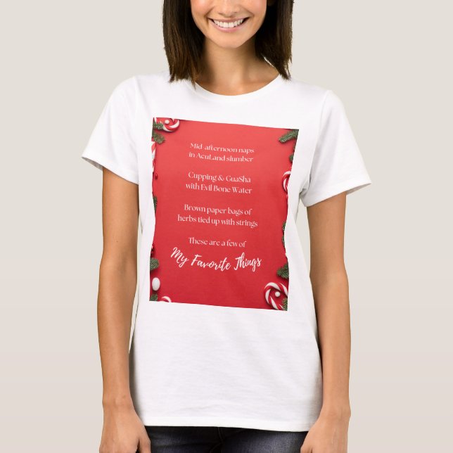 Favorite Things Acupuncture T-Shirt (Front)