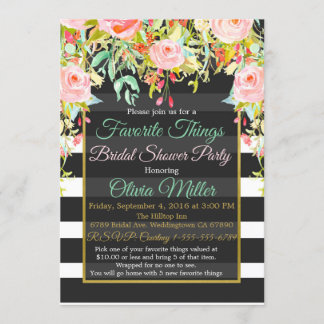 Favorite Things Bridal Shower Party Invitation