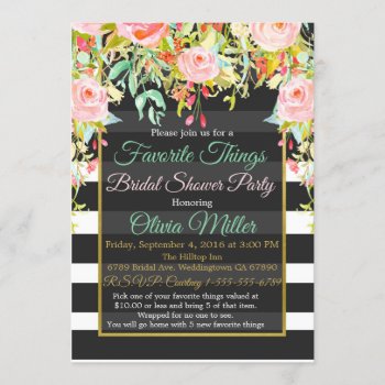Favorite Things Bridal Shower Party Invitation by TiffsSweetDesigns at Zazzle