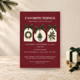 Favorite Things Christmas Gift Exchange Party Invitation