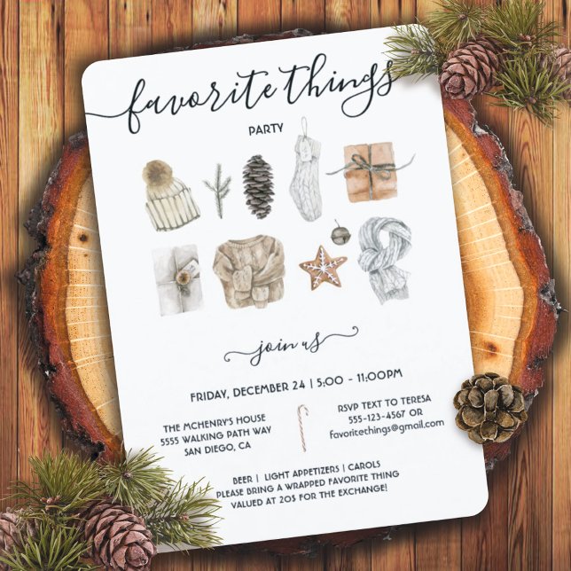 Favorite Things Christmas Holiday Exchange Party Invitation (Creator Uploaded)