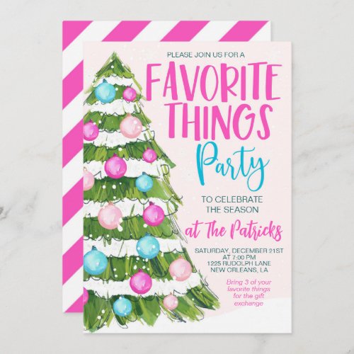 Favorite Things Christmas Party Invitation