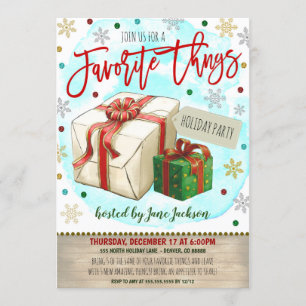 Favorite Things Christmas Party Invitation