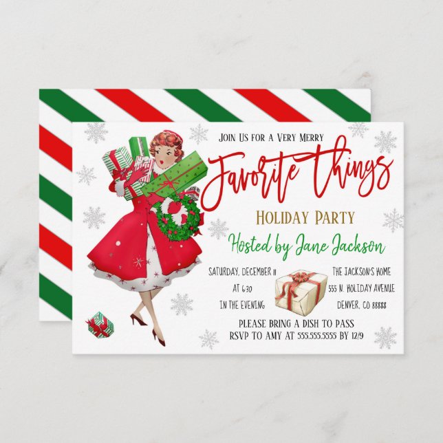 Favorite Things Christmas Party Invitation (Front/Back)