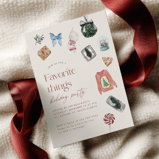 Favorite Things Christmas Party Invitation