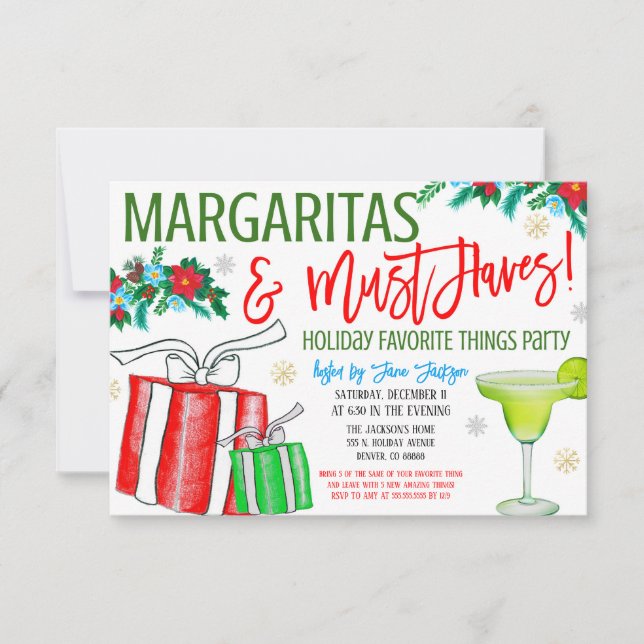 Favorite Things Christmas Party Invitation (Front)