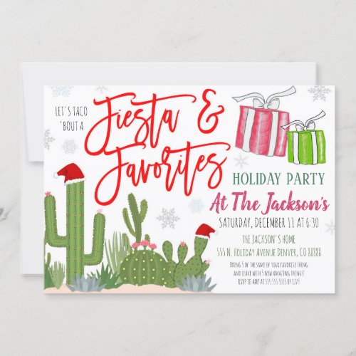 Favorite Things Christmas Party Invitation Christ Invitation