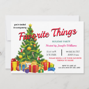 Favorite Things Christmas Party winter rustic chic Invitation