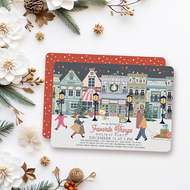 Favorite Things Christmas Town Holiday Party Invitation (Creator Uploaded)