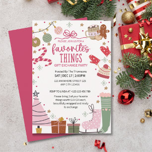 Favorite Things Cozy Christmas Gift Exchange Party Invitation