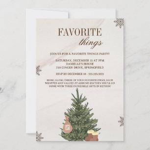 Favorite Things & Exchange Gift Christmas Party Invitation