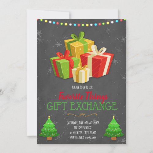 Favorite Things Exchange Party invitation