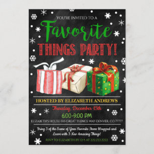 Favorite Things Exchange Party Invitation