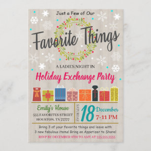 Favorite Things Exchange Party Invitation