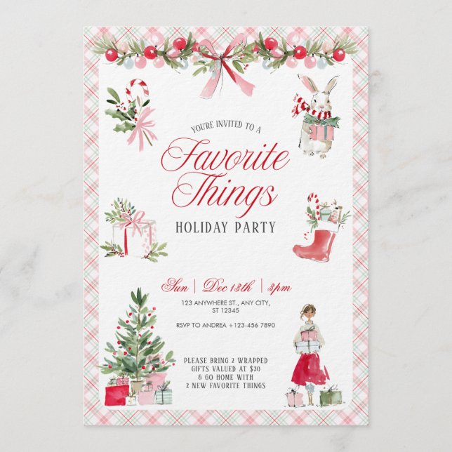 Favorite Things Festive Party Invitation (Front)