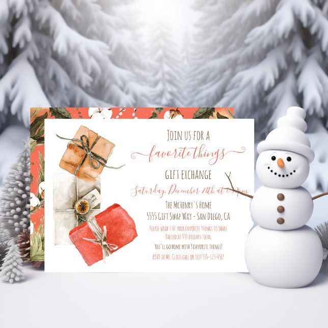 Favorite Things Gift Exchange brown paper packages Invitation (Creator Uploaded)