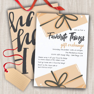 Favorite Things Gift Exchange brown paper packages Invitation