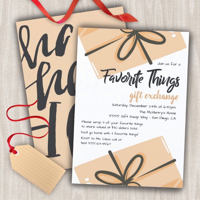 Favorite Things Gift Exchange brown paper packages Invitation (Creator Uploaded)