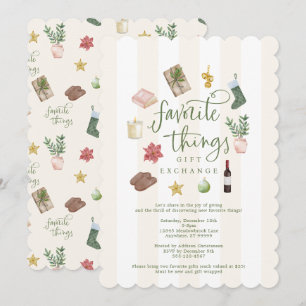 Favorite Things Gift Exchange Christmas Party Invitation