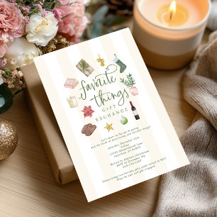 Favorite Things Gift Exchange Christmas Party  Invitation
