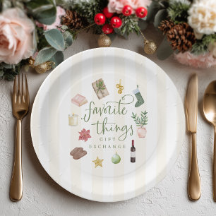 Favorite Things Gift Exchange Christmas Party Paper Plates
