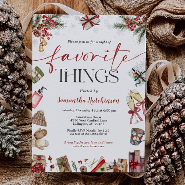 Favorite Things Gift Exchange Party Invite (Favorite Things Gift Exchange Party Invite
)