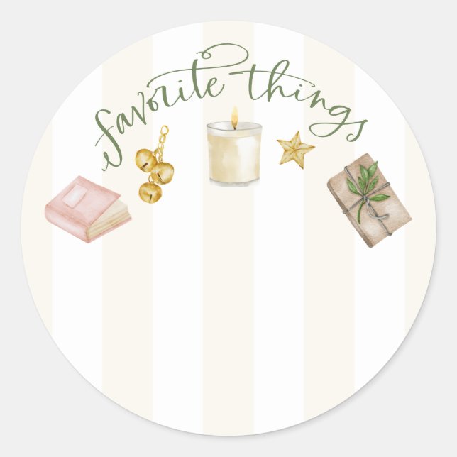 Favorite Things Gift Exchange Stickers (Front)