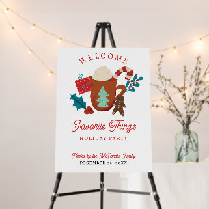 Favorite Things Holiday Party Christmas Welcome Foam Board