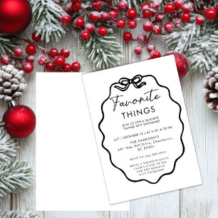 Favorite Things Holiday Party - Cute and Festive B Invitation