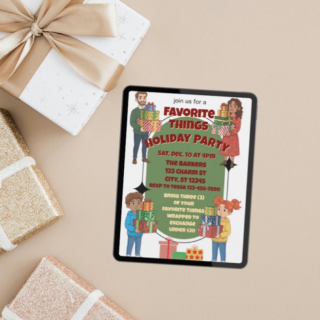 Favorite Things Holiday Party, gift exchange Invitation (Creator Uploaded)