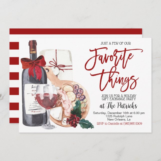 Favorite Things Holiday Party Invitation (Front/Back)
