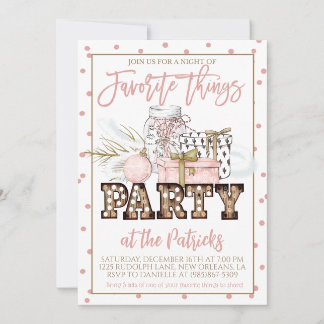 Favorite Things Holiday Party Invitation (Front)
