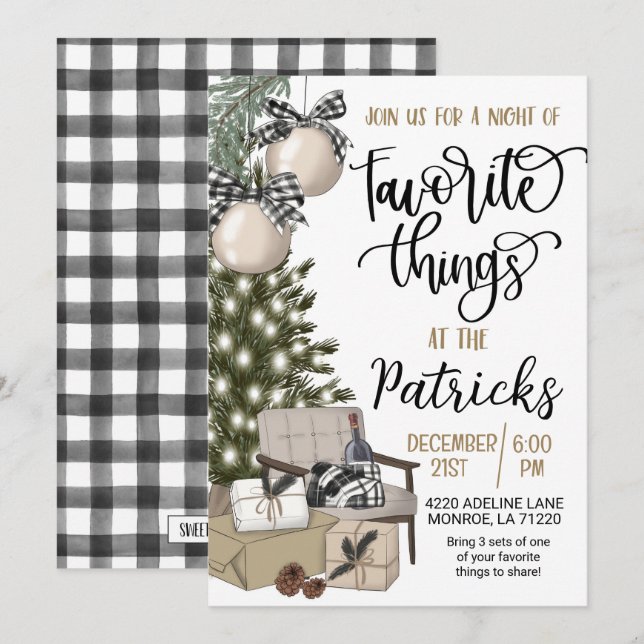 Favorite Things Holiday Party Invitation (Front/Back)
