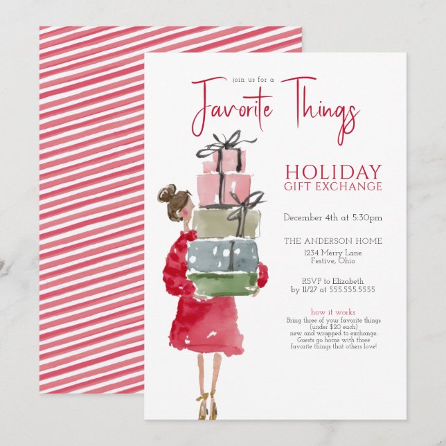 Favorite Things Holiday Party Invitation (Front/Back)