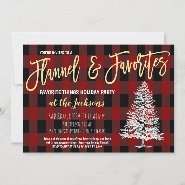 Favorite Things Holiday Party Invitation (Front)